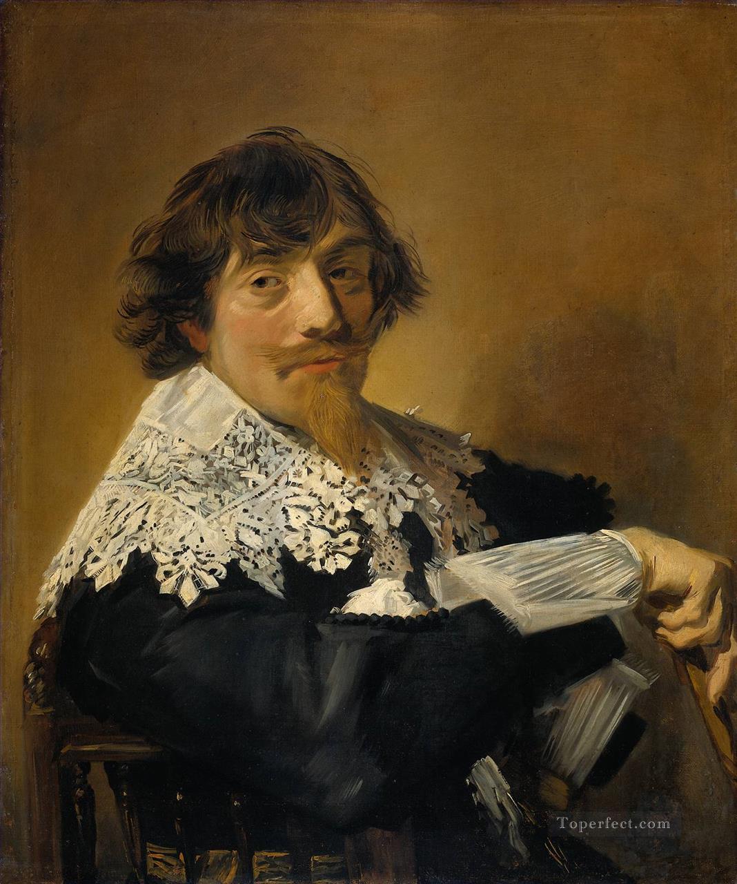 おそらくニコラエス・ハッセラール オランダ黄金時代のフランス・ハルスと思われる男性の肖像油絵